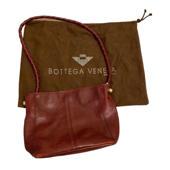 Bottega Veneta Handbags - BOTTEGA Veneta leather vintage burgundy shoulder/ crossbody bag .